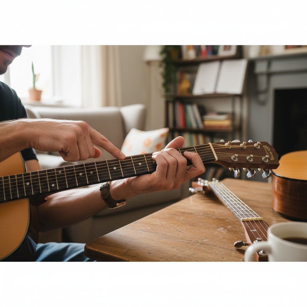 Individual guitar instruction session